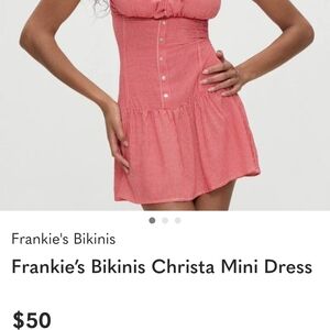 Frankie's Bikinis Red Gingham Mini Dress